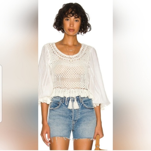 NWT Free People crochet Meghan top - Picture 2 of 8